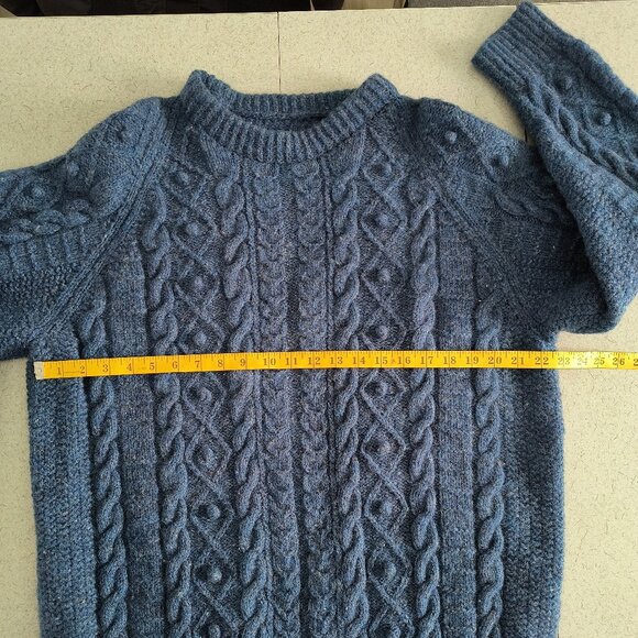 Vintage homemade 100% wool Fleck Cable Knit Fisherman Sweater size in descriptio - Picture 5 of 9